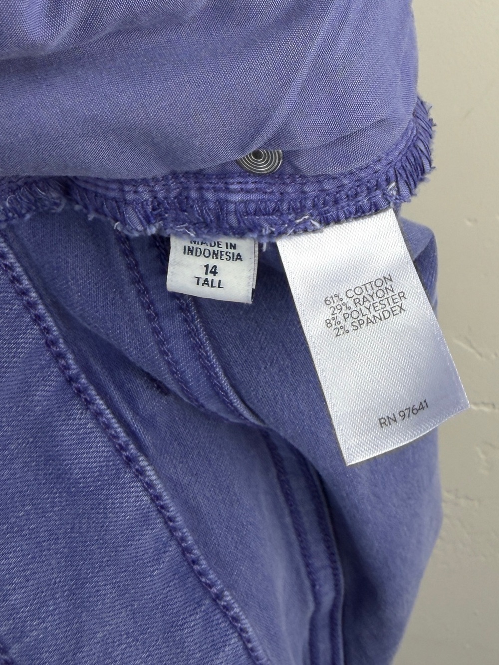 J Jill Denim Periwinkle Wide Leg Crop Jeans Coastal Minimalist 14 Tall - Picture 5 of 5